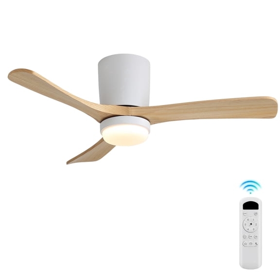 Sofucor 42-Inch Flush Mount Ceiling Fan with LED Light and Remote Control, Dimmable, ETL Certified