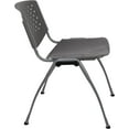 thumbnail image 6 of WYDK Home and Office Gray Plastic Stack Chair with Perforated Back - Guest Chair, 6 of 10