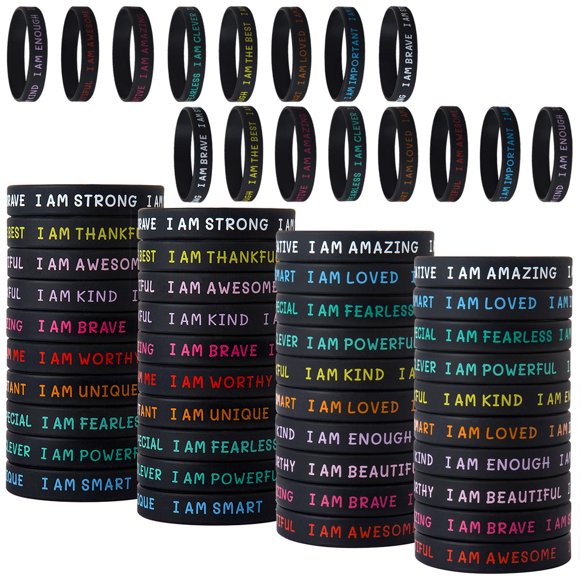 Pulseras de goma CYCLUSIVE, 60 unidades, inspiradoras