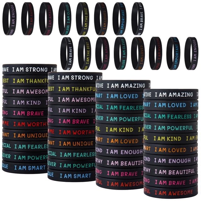 Pulseras de goma CYCLUSIVE, 60 unidades, inspiradoras
