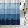 thumbnail image 2 of Blue Wood Grain Fabric Shower Curtain Rustic Ombre Wooden Stripes Washable Shower Curtains for Bathroom, Waterproof Bath Curtain with Hooks Home Decor 72x84in, 2 of 8