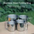 thumbnail image 3 of Camping Mug Stainless Steel Coffee Cup Tourist Tableware Picnic Utensils Outdoor Kitchen Equipment Cooking Set Cookware Hiking 330ML, 3 of 6