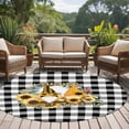 thumbnail image 4 of Round Rugs 7 Ft, Sunflower Non Slip Area Rugs for Kitchen Bedroom Entryway, Gnomes Black White Checkered Farmhouse Washable Carpet Runner Rug Floor Mats for Bedroom Home Decor, 4 of 8