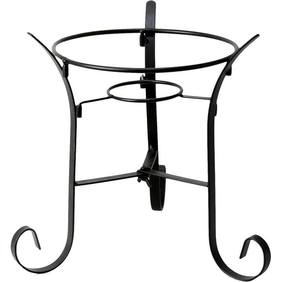 Alpine Corporation 10" Tall Indoor/Outdoor Glass Gazing Globe Metal Stand, Black