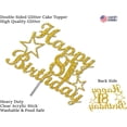 thumbnail image 3 of 81 Birthday Cake Topper Gold Glitter, Party Decoration Ideas, Sturdy Doubled Sided Glitter, Acrylic Stick. Made in USA (81st), 3 of 4