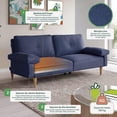 thumbnail image 2 of Sofá Cama Makora Yarvis Azul Lino 3 Posiciones con Soft Foam Reclinable, 2 of 10