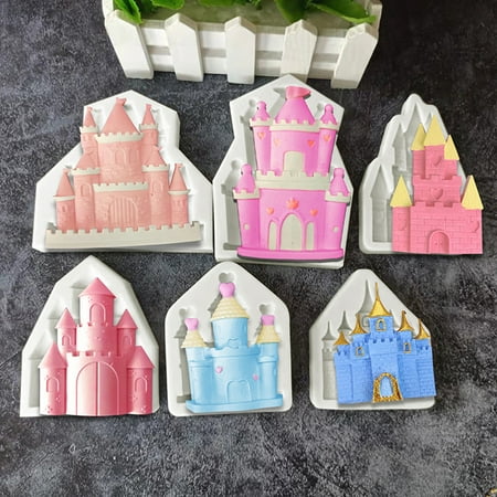 

Riguas Fondant Mold Unique Shape Heat-Resistant Silicone BPA-Free Princess Castle Shaped Fondant Cake Mold Kitchen Supplies