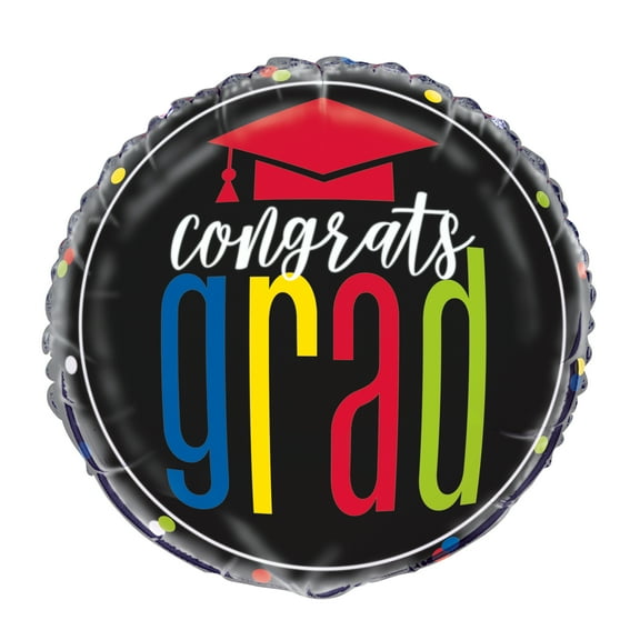 Foil Colorful Cap Graduation Balloon, 18in