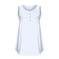 thumbnail image 4 of Diufon Plus Size Womens Vest Summer Solid Color Pleated Tops V Neck Sleeveless Button Tees, 4 of 5