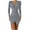 Gray, variant on ICHUANYI New Trending Womens Elegant Casual Buttocks V Neck Solid Long Leeve Mini Dress Spring Summer Fashion 2024