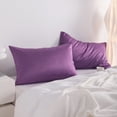 thumbnail image 3 of Kelnaro 2 Pack Purple Satin Pillowcases King Size 20"x36" - Hidden Zipper Silky Smooth Soft Breathable Pillow Covers for Hair & Skin, 3 of 6