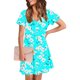 thumbnail image 4 of Vestido Corto de Verano Moda Gradiente Corto de Manga en V Cuello Vestido Casual, Poliéster Ligero de Verano, Lavado de Manos, 4 of 7