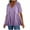 Purple, variant on Women's Fashion Casual Solid T-shirt, Short Sleeve Blouse with V-Neck, Wrinkled Texture and Loose Fit, Lightweight Summer Mini Pullover Top, Perfect for Daily Wear and Easy Styling