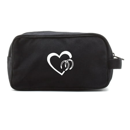 Heart with Horse Shoes Love Your Horses Canvas Shower Toiletry Bag