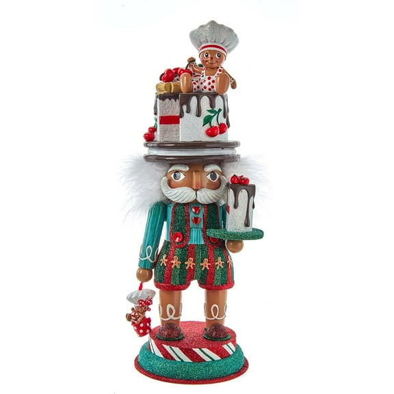 Hollywood Nutcrackers 15-Inch Gingerbread Baker Hat Nutcracker – Multicolored Holiday Decoration