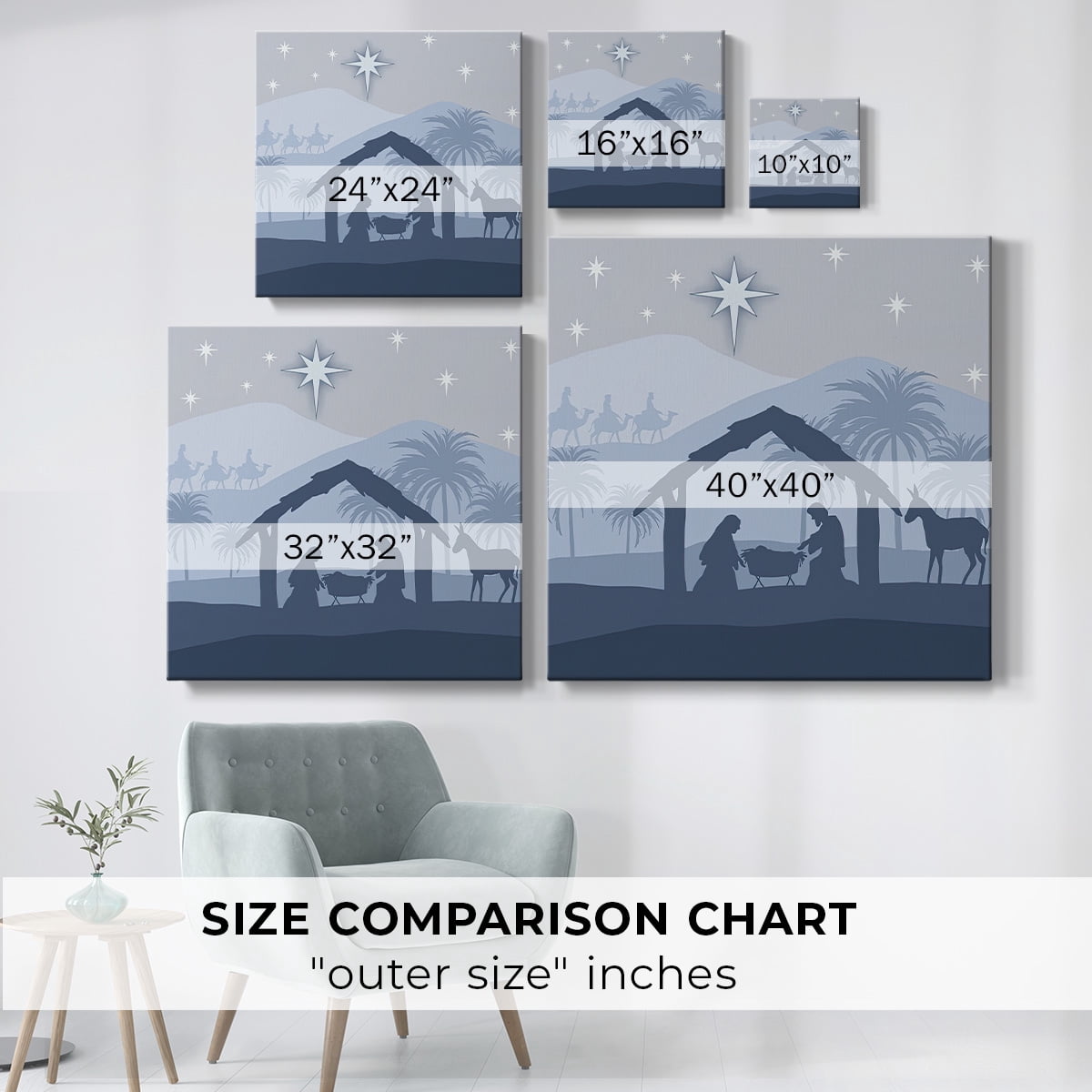 Blue Nativity II- Gallery Wrapped Canvas