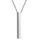 thumbnail image 1 of Collar con barra vertical de acero inoxidable plateado, regalo para hombre y mujer., 1 of 3