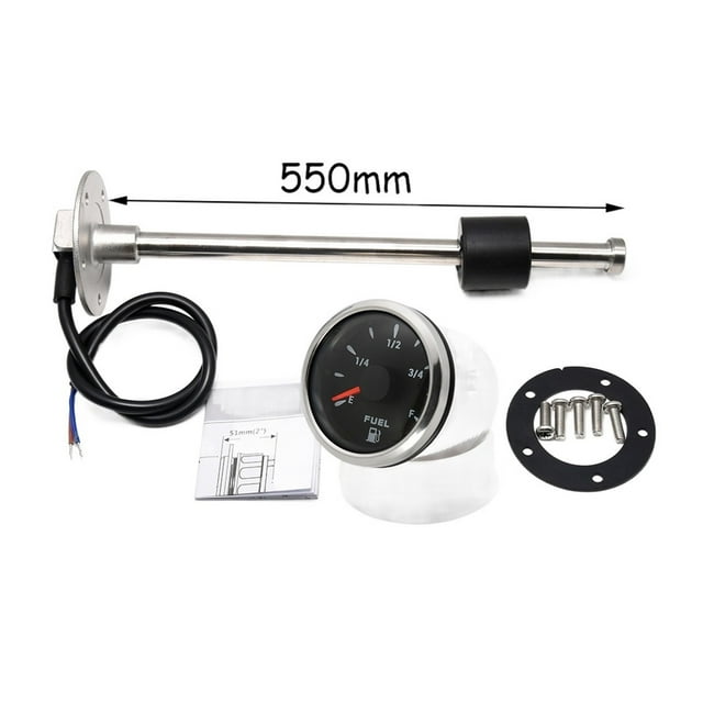 240-33 Fuel Float Sensor With 52mm Fuel Level Gauge 7 Color LED Oil Tank Level Indicator For Marine Boat Car Truck Empty To Ful ,Suits Most Tanks