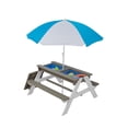 thumbnail image 4 of Wooden Kids Picnic Table, Sand and Water Table with Umbrella, Activity Table for Outdoor Backyard Patio Play, 4 of 15