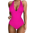 thumbnail image 3 of MKLEKYY Trajes De Baño Mujer 2023 Women'S Swimsuit V Neck Fitting Solid Leopard Printed Swimsuit, 3 of 5