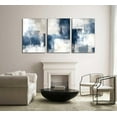 thumbnail image 4 of 3 Pcs Navy Blue Abstract Canvas Wall Art Modern Minimalist Neutral Blue and Grey Paintings Pictures Wall Decor Poster Print Artwork for Living Room Bedroom Office Home Decoration Und, 4 of 7