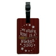 thumbnail image 1 of Harry Potter My Other Ride Is a Nimbus 2000 Rectangle Leather Luggage Card Suitcase Carry-On ID Tag, 1 of 8