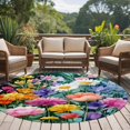 thumbnail image 4 of Round Rug 6Ft Washable Non-Slip, Watercolor Spring Floral Circle Area Rugs for Living Room Bedroom, Farmhouse Flowers Colorful Indoor Floor Mats Carpet Runner for Home Decor Aesthetic, 4 of 8