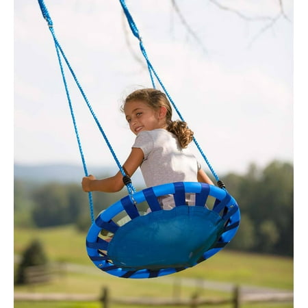 Colorburst Round Outdoor Platform Tree Swing With Two Ropes 24 Dia
