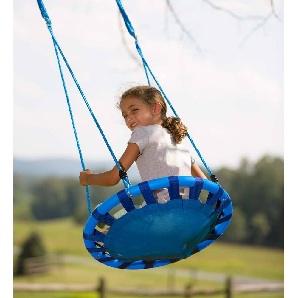 ColorBurst Round Outdoor Platform Tree Swing with Two Ropes, 24" Dia