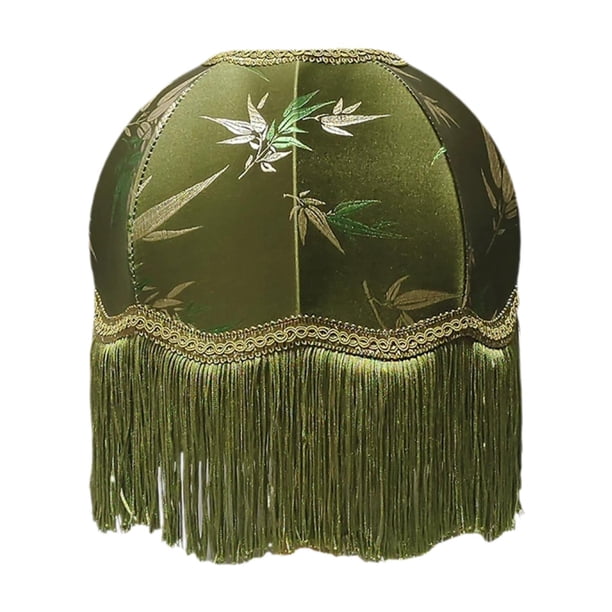 Pantalla lámpara hecha a mano, estilo victoriano, con base para bombilla E27, lujosa pantalla en forma campana, estilo vintage, ideal para Verde