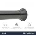thumbnail image 2 of Basics Adjustable Sturdy Spring Tension Curtain Rod, No Drilling/No Holes, 54-90", Black, Classic Finial, 2 of 6