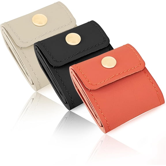 szgwtk Mini Travel Jewelry Bag, 3 Pack Small Travel Jewelry Case, Foldable Mini Roll Organizer with Buckle, 4 Compartments for Effortless Storage of Earrings, Pendants, Necklaces, and Bracelets