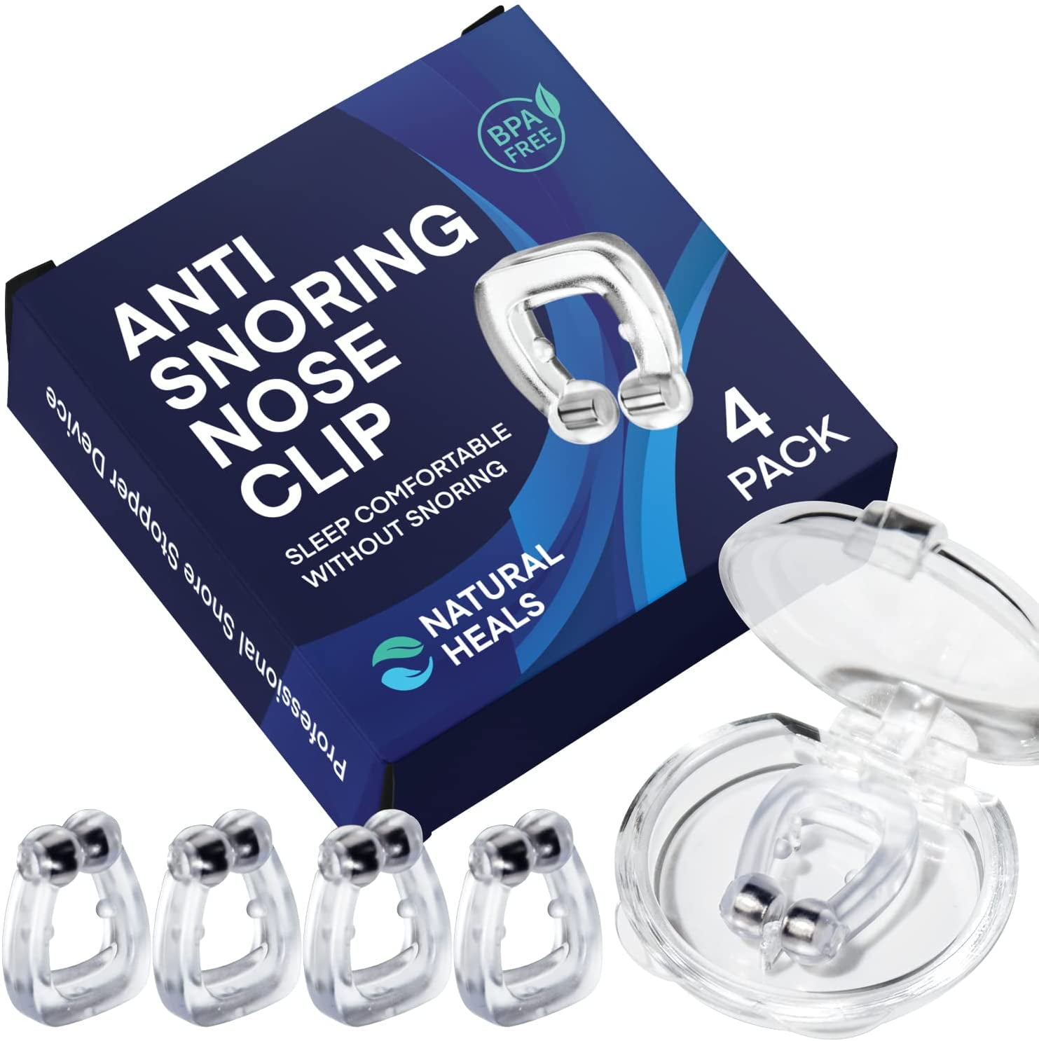 Anti Snoring Devices - Silicone Magnetic Anti Snoring Nose Clip, Snoring Solution - Comfortable and Effective to Stop Snoring 4 Pcs