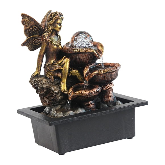 Fuente de Escritorio Decorativa Ornamento Fuente Agua Escritorio Regalo Festividad Material Resistente Bomba Silenciosa Bola Luminosa Adecuada para