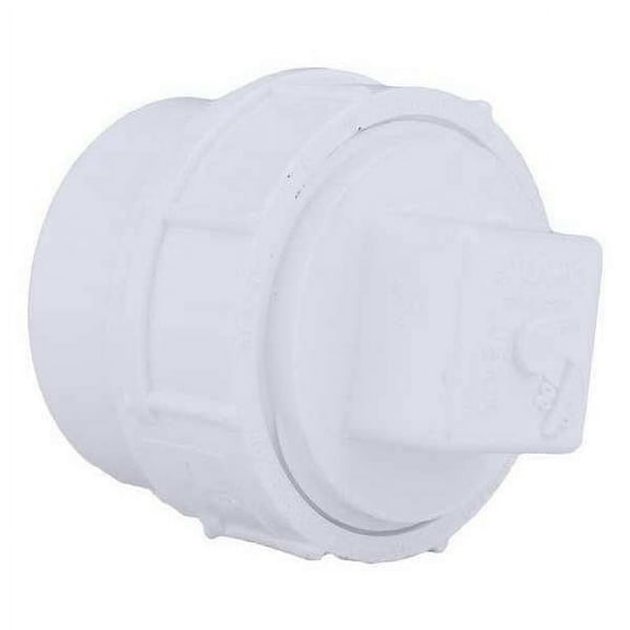 PVC Cleanout Adapter with Plug, FNPT x Spigot, 2 in Pipe Size