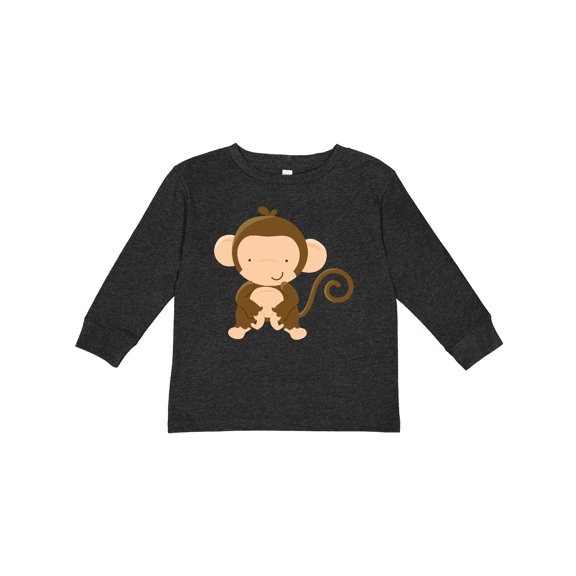 Inktastic Happy Monkey Boys or Girls Long Sleeve Toddler T-Shirt