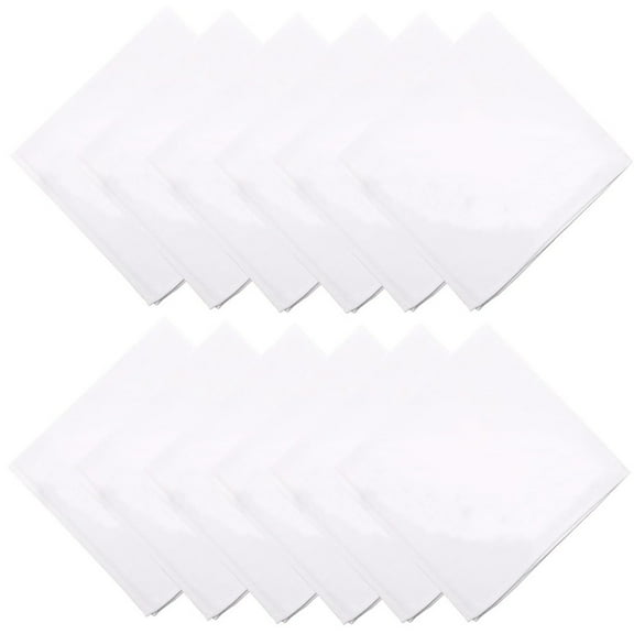 White Linen Napkins Cotton Dinner Cloth Napkin, 12 Pcs Restaurant Cloth Napkins 15.74x15.74 inch Dinner Napkins for Party Wedding Kitchen