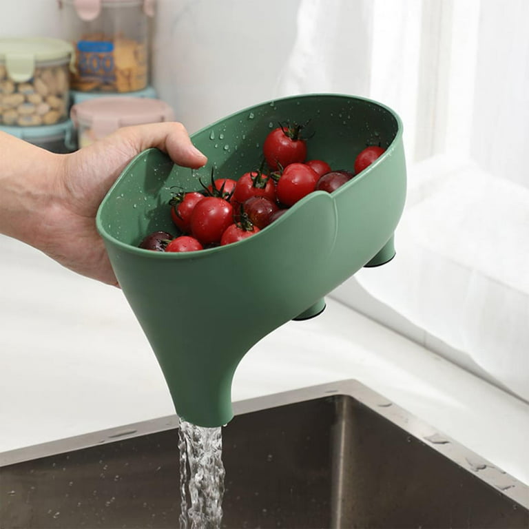 Kitchen Tools Sink Strainer Drain Plastic Fruit Vegetable Washing Basket  Drainer Creative Food Colander Baskets Filter Shelf