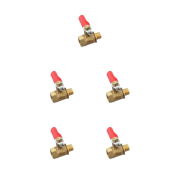 Válvula de bola de latón Bewildely conector de manguera de Rosca interruptor de Control de flujo de agua 1/4 pulgadas 5Conjunto