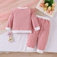 thumbnail image 4 of TOWED22 Toddler Newborn Infant Girl Clothes 2Pcs Fall Winter Outfits Long Sleeve Graphic Tee + Joggers Set Soft for School(Red,3-4 Y), 4 of 7