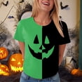 thumbnail image 2 of Landzoo Halloween Women'S T-Shirt Colorblock Short Sleeve Round Neck Tops Party Casual Women Tees Size L Green, 2 of 7