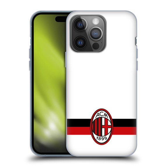 Head Case Designs Officially Licensed AC Milan Crest White Soft Gel Case Compatible with Apple iPhone 14 Pro