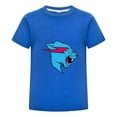 thumbnail image 1 of Camiseta MrBeast Niño Niña Verano Algodón Playera Pantera Azul Infantil Regalo Moda Casual Fans Ropa Fresca Estampada Diario, 1 of 4