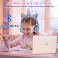 thumbnail image 3 of Qearfun Kids Headphones, Wireless Headphones for Toddler Unicorn Cat Ear Headphones for Boy Bluetooth Headphones with Mic Adjustable Headband, over on Ear Headset for Smartphones/School/Tablet/PC, 3 of 7
