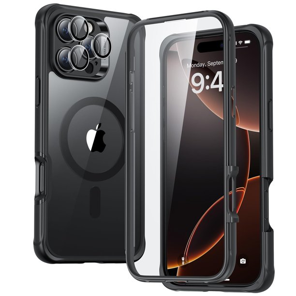 Funda de teléfono ESR para iPhone 16 Pro Max con vidrio templado negro
