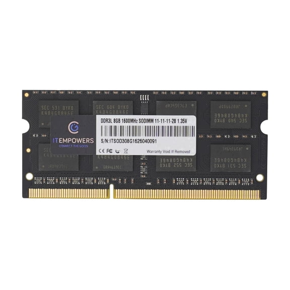 ITEMPOWERS 8GB DDR3L 1600MHz Laptop RAM, PC3L-12800 CL11 1.35V 204-Pin SO-DIMM Memory Module for Notebook Upgrade