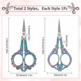 thumbnail image 4 of HLONK 1Set 4.7Inch Stainless Steel Sewing Scissors Butterfly Pattern Pointed Tip Rainbow Color, 4 of 9