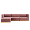thumbnail image 2 of Sanguine Channel Tufted Performance Velvet 4-Piece Modular Sectional Sofa, 2 of 6