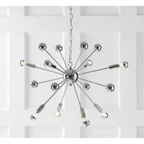 JONATHAN Y Glenn 8-Light 22.5" Metal Sputnik-Style LED Chandelier, Chrome, JYL9017A