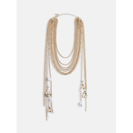 Scoop Multi-Strand Layered Necklace, Gold-Tone